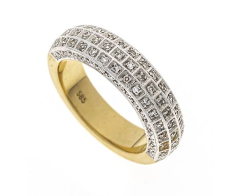 Diamant-Ring GG 585/000 mit 89 Diamanten, zus. 0,30 ct get.W/SI-PI, RG 52, 7,4 g