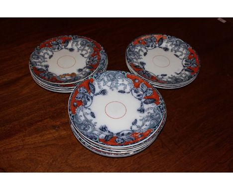 A LARGE COLLECTION OF ASHWORTH DINNER PLATES,
FLORAL DECORATION, and a bowl.