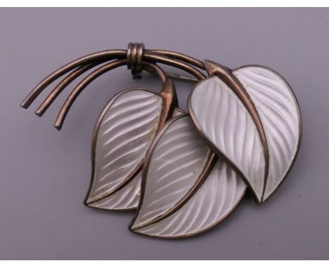 A David Anderson enamel flower brooch. 5 cm long.