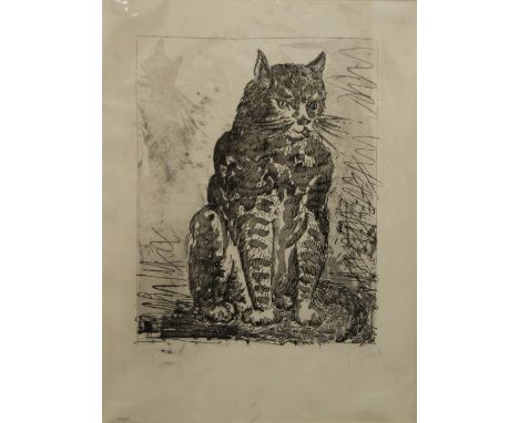 PABLO PICASSO, Sugarlift etching, The Cat (Buffon Series), 1936/1942 print issue, on Ambroise watermarked paper, mounted only