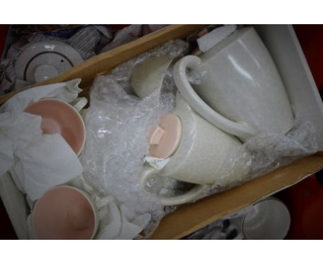 Two Poole tea sets.
