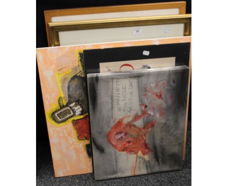 A quantity of various paintings and prints.