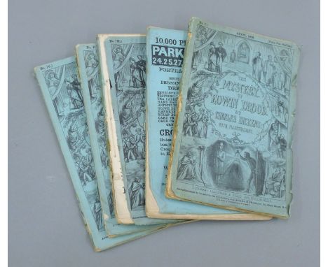 Charles Dickens, The Mystery of Edwin Drood, parts 1-5, first edition.