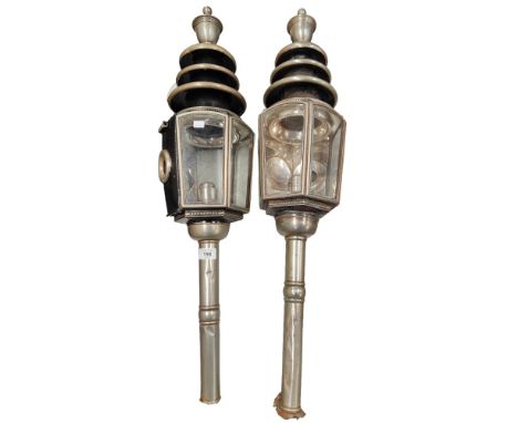 2 X J.MARSTON LATE VICTORIAN/EARLY EDWARDIAN HEARSE COACH LAMP 