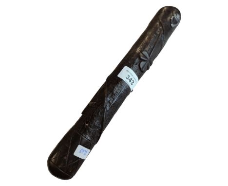 BOG OAK TRUNCHEON DECORATED WITH SHAMROCKS 