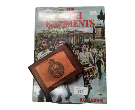 BOOK - THE IRISH REGIMENTS 1683-1987 AND HOMEMADE BOX PRINCE EDWARDS ISLAND LIGHT HORSE 