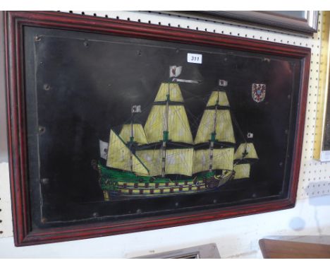 A maritime naval study of the 17th Century German ship "Friedrich Wilhelm Zu Pferde" etching on copper, signed lower right. 5