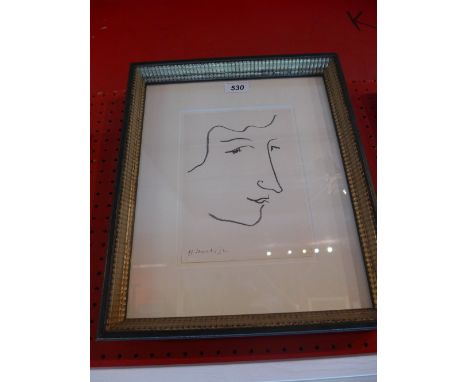 Henri Matisse, a 1951 lithograph 'Colette' from an edition of 3000, numbered justification page verso H:38cm W:32cm