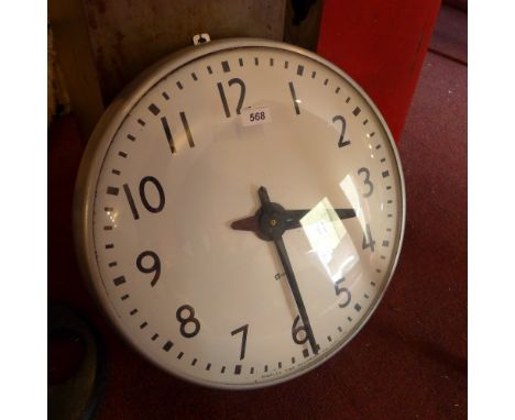 A Simplex Time Recorder wall clock with quartz movement, H:50cm W:50cm