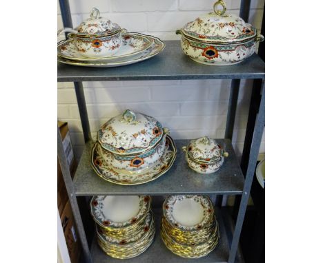Royal Doulton 'Rhona' patterned dinner service comprising plates, bowls, serving dishes, tureens and sauce ladle, (a lot) ove
