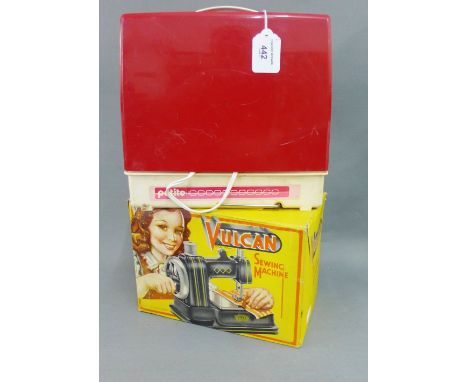 Vintage Vulcan sewing machine (boxed), together with a Petite toy sewing machine, (2) 