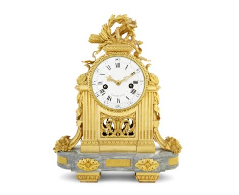 A very fine late 18th century French ormolu and marble mantel clock, the case possibly attributable to OsmondRobin, ParisThe 