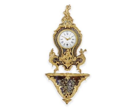 A good mid-18th century French ormolu-mounted tortoiseshell wall timepieceJ Baptiste Baillon, Paris, No.4153. Some mounts sta