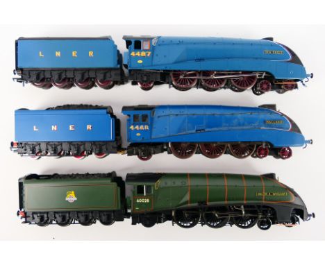 Hornby - Three unboxed Hornby OO gauge Class A4 4-6-2 steam locomotives and tenders. Lot consists of Op.No.60028 'Walter K.Wh