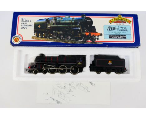 Bachmann - A boxed Bachmann Branchline OO gauge #31-102 Standard Class 4MT 4-6-0 steam locomotive and tender, Op.No. 75073 in