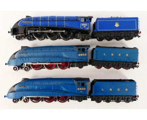 Bachmann - Three unboxed Bachmann OO gauge Class A4 4-6-2 steam locomotives and tenders. Lot consists of Op.No.4900 'Gannet' 