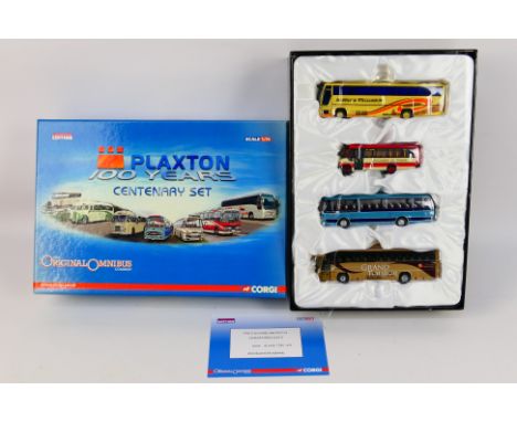 Corgi Original Omnibus - A boxed Limited Edition 1:76 scale Corgi Original Omnibus OM49901 Plaxton Centenary Set. Set appears