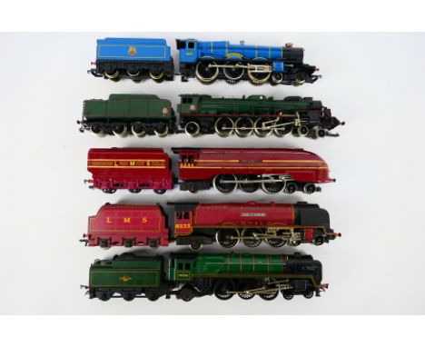 Hornby - Lima - Triang Jouef - Five unboxed OO gauge steam locomotives and tenders. Lot consists of Lima King Class 4-6-0 Op.