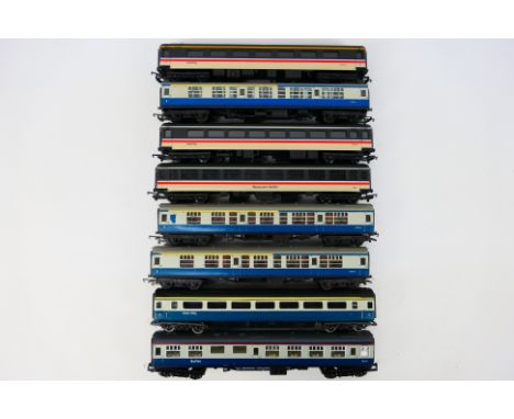 Hornby - Lima - Triang - A rake of eight Inter-City unboxed OO coaches. Lot includes Lima Mk1 CK corridor composite in BR blu