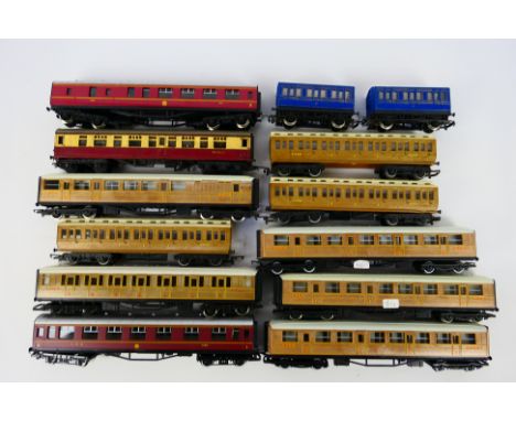 Hornby - Tri-ang - A rake of 13 unboxed OO gauge passenger coaches. Lot includes Hornby  L.M.S. Brake Third Coach '5644'; Tri