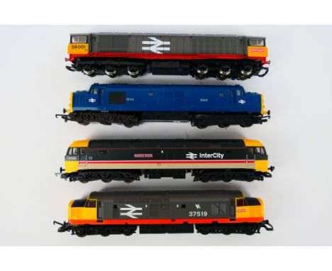 Lima - Hornby - Triang - Four unboxed OO gauge diesel locomotive. Lot consists of Lima Class 37/5 Op.No. 37519 in Railfreight