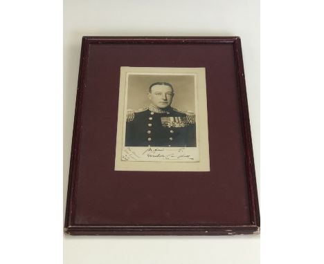 [Victoria Cross / Medal / Autograph] An inscribed photographic portrait postcard of Vice Admiral Gordon Campbell, VC, DSO and