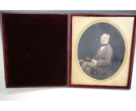 A cased tinted portrait photograph of  Richard Redmond Caton (1806 - 1897), of Binbrook , in the county of Lincoln, together 