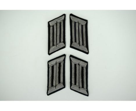 Two sets of German Third Reich army officers service tunic collar patches