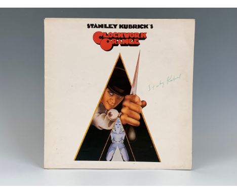 [ Autographs ] A vinyl LP record of the soundtrack to Stanley Kubrick's "Clockwork Orange"  bearing the director's signature 