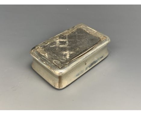 A George III Irish silver pocket snuff box, of waisted form and decorated in a flowerhead diaper pattern, William Law, Dublin