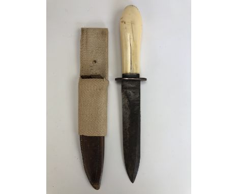 A 19th Century American "Old West" ivory-handled California Bowie knife by Michael Price, (scabbard likely associated, cotton