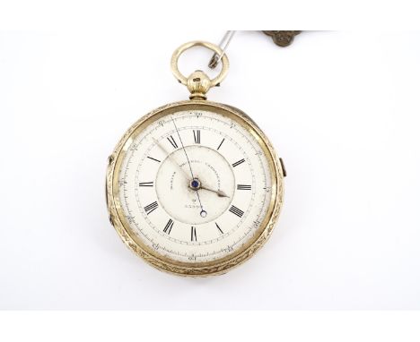 A Victorian 18 ct gold open-faced pocket watch, the enamelled face marked Marine Decimal Chronometer and numbered 9/53990, th