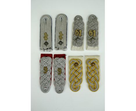 Four sets of German Third Reich army officers' shoulder boards
