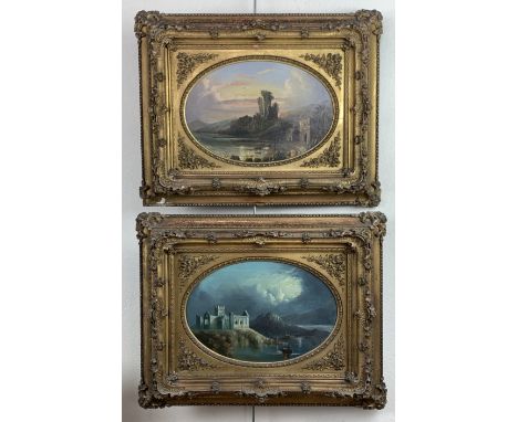 R Herd (19th Century) A pair of Scottish views "Remains of Kilcolman Castle" and "Dunbrody Abbey", romantic studies, entitled