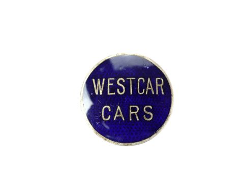 A 1920s Westcar Cars enamelled lapel badge by Fattorini, 38 mm [Strode Engineering Works, Herne, Kent, founded by Major Charl
