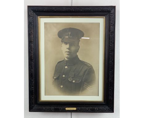 [Victoria Cross / Medal] A period sepia printed photographic portrait of Sergeant Robert Bye, VC, 1st Battalion Welsh Guards,