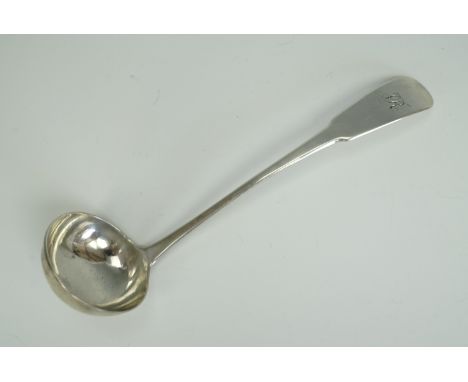[Scottish Provincial] A George IV Perth silver toddy ladle, fiddle pattern, engraved with the initial 'R', John Urquhart, 182