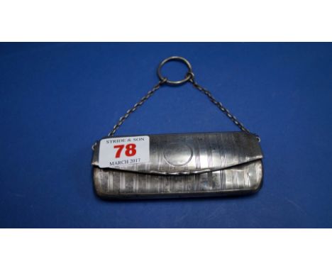 An engine turned silver spectacles case, by Henry Williamson Ltd, Birmingham 1911, 10cm.