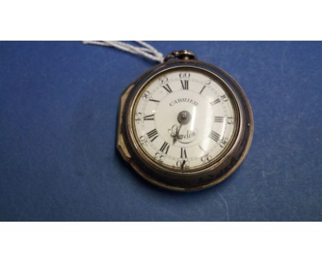 An 18th century silver pair cased verge fusee pocket watch, by Charles Cabrier of London, number 15628, having signed 3.5cm w