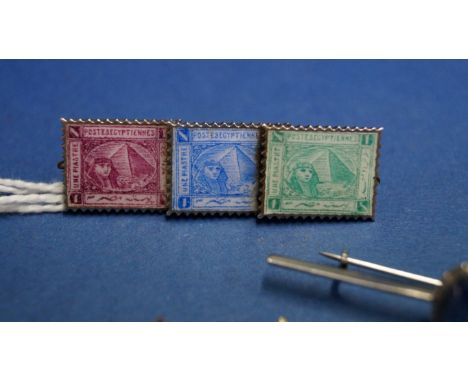 A .800 and enamel novelty 'stamp' bar brooch; together with another sterling bar brooch; and a Tissot ladies wristwatch.