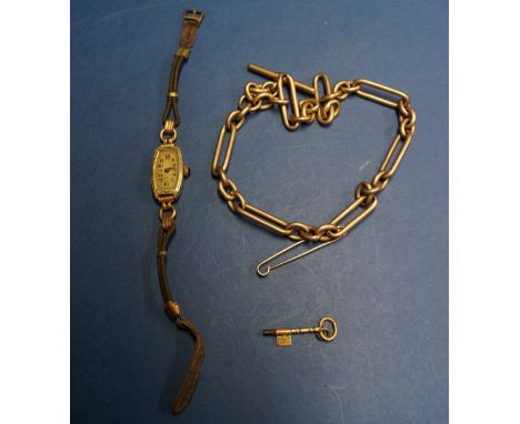 A 9ct gold tie pin and other jewellery.