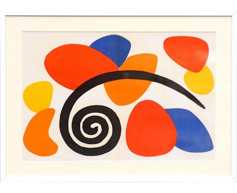 ALEXANDER CALDER 'Abstract Spirals', 1969, lithograph 2, printed by Maeght, 40cm x 55cm, framed and glazed. 