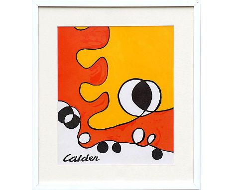 ALEXANDER CALDER 'Abstract', 1968, lithograph signed in the plate, printed by Maeght, 40cm x 30cm, framed and glazed. (Subjec