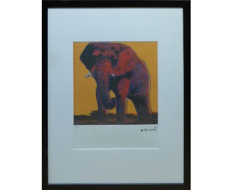 ANDY WARHOL 'Elephant', lithograph, 51/100, Leo Castelli Gallery, edited by George Israel on Arches paper, gallery stamp on r