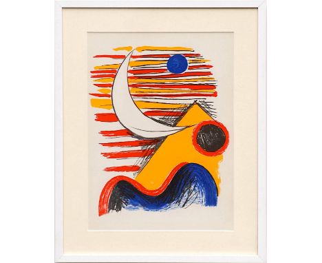 ALEXANDER CALDER 'The Moon', lithograph, 1960, printed by Maeght, 40cmx  30cm, framed and glazed. 