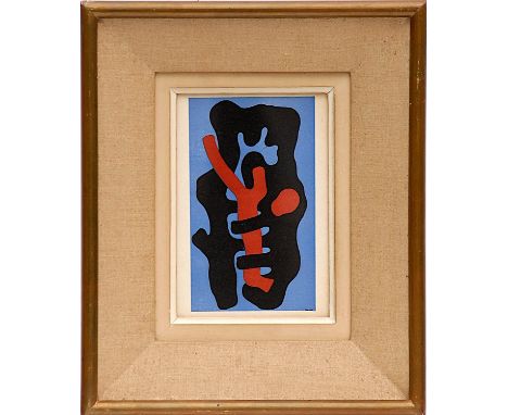 FERNAND LEGER 'Elements sur un Fond Bleu', lithograph, 1949, printed by Mourlot, 14cm x 21cm, framed and glazed. 
