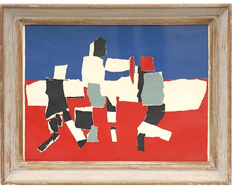 NICOLAS DE STAEL 'Abstract', lithograph, 1979, 37cm x 50cm, framed and glazed. 