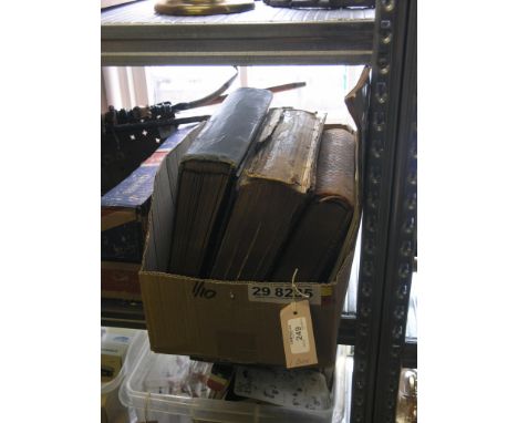 A Victorian greetings cards album, filled with contents, together with a Victorian portrait photograph album, large Victorian