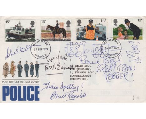 GREAT TRAIN ROBBERY THE: Multiple signed First Day Cover celebrating the Police Force, individually signed by four members of