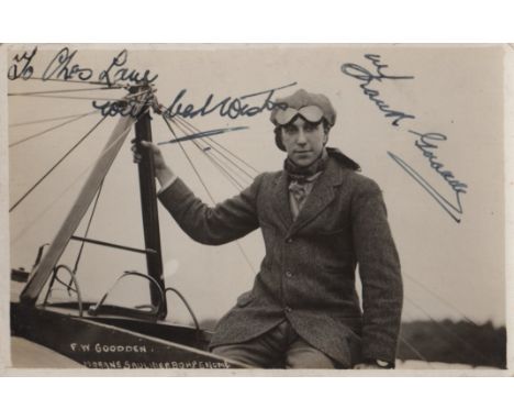 GOODDEN FRANK: (1889-1917) British Aviator, Chief Test Pilot for the Royal Aircraft Factory during World War I. Vintage signe